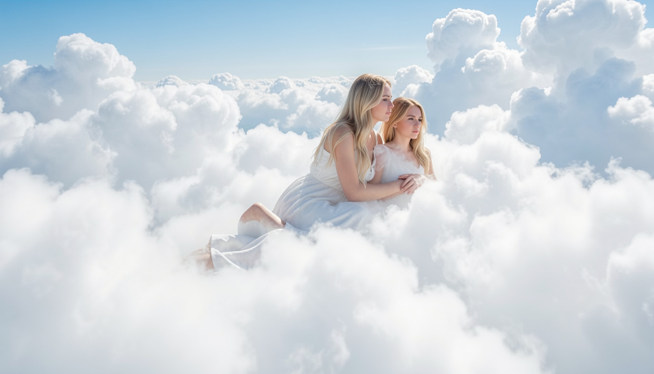 on clouds women